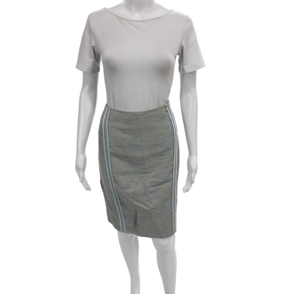 Etcetera Women Gray Straight Pencil Knee Length Skirt Size 12